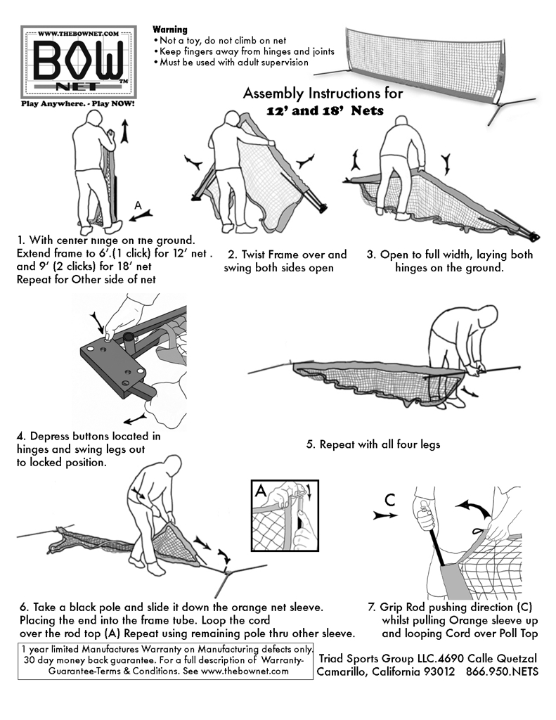 Tennis  Set Up Instructions